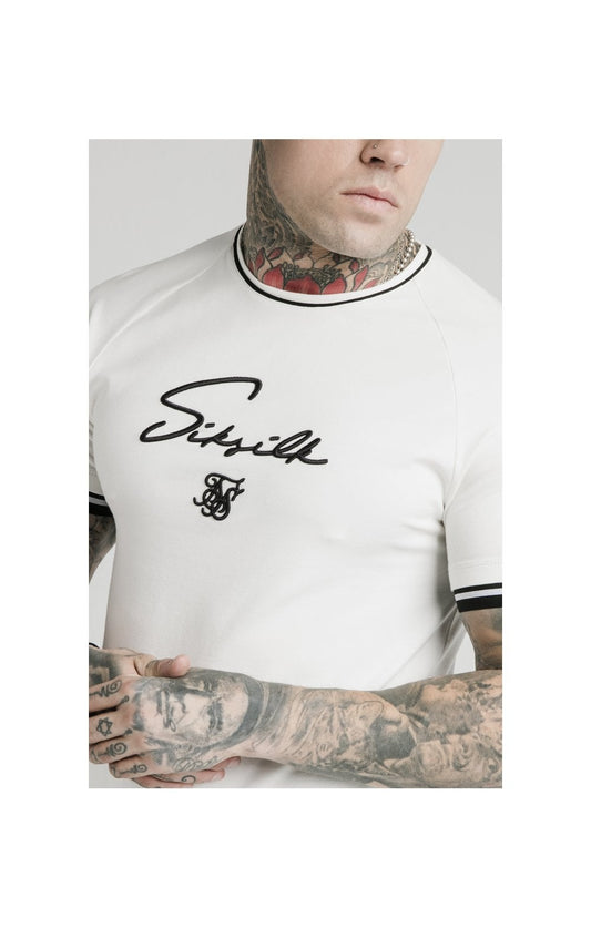 SikSilk Signature Piped Tech Tee - Off White