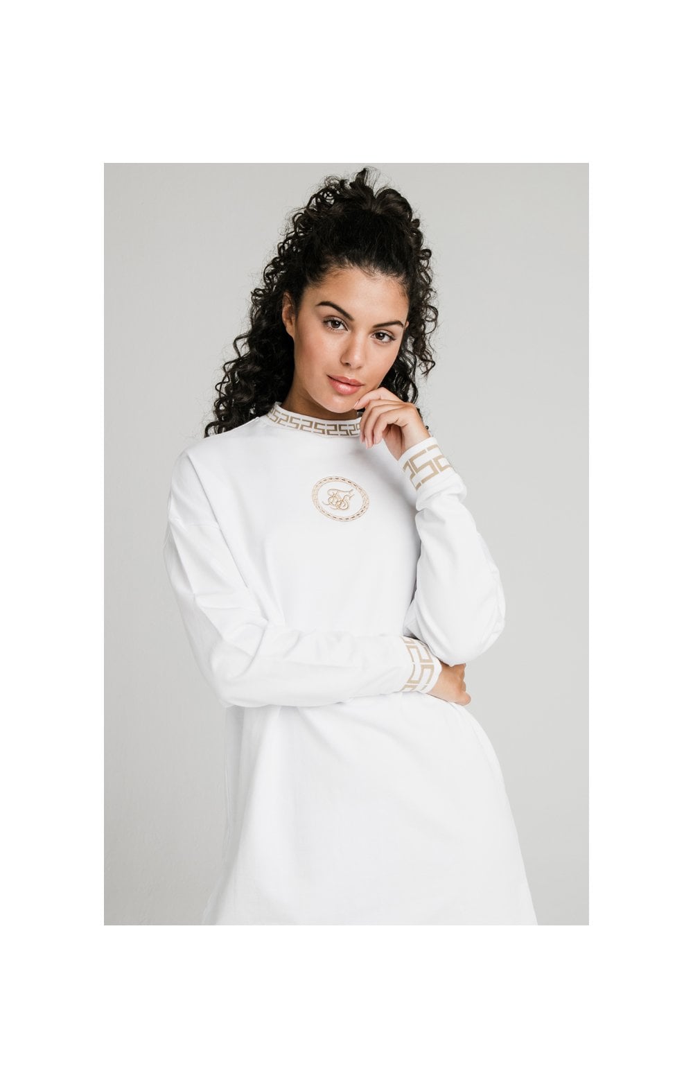 Laad de afbeelding in de Galerij viewer, SikSilk Luxury Sweatshirt Dress - White (1)