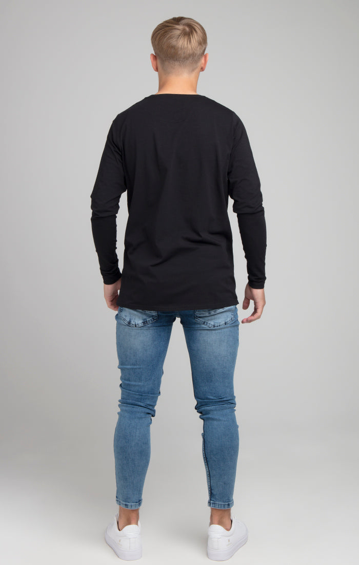 Laad de afbeelding in de Galerij viewer, Boys Illusive Black Essentials Long Sleeve T-Shirt (2)