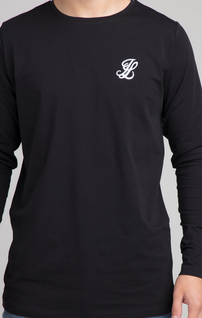 Laad de afbeelding in de Galerij viewer, Boys Illusive Black Essentials Long Sleeve T-Shirt (4)