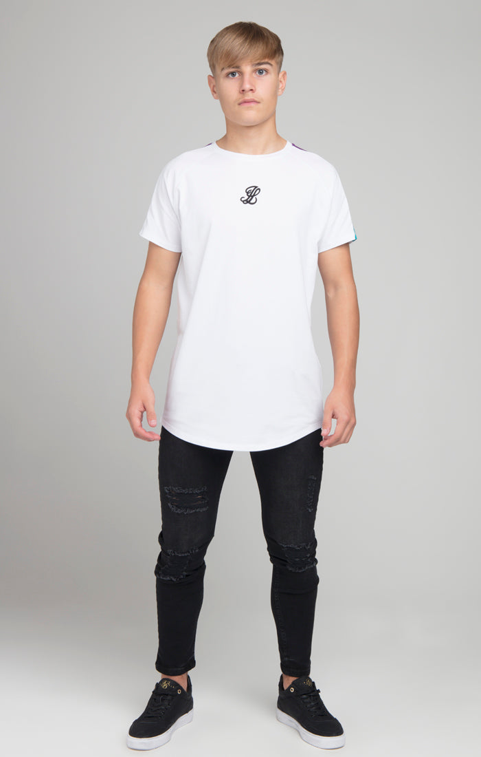 Laad de afbeelding in de Galerij viewer, Camiseta Illusive London con cinta bicolor - Blanco (3)