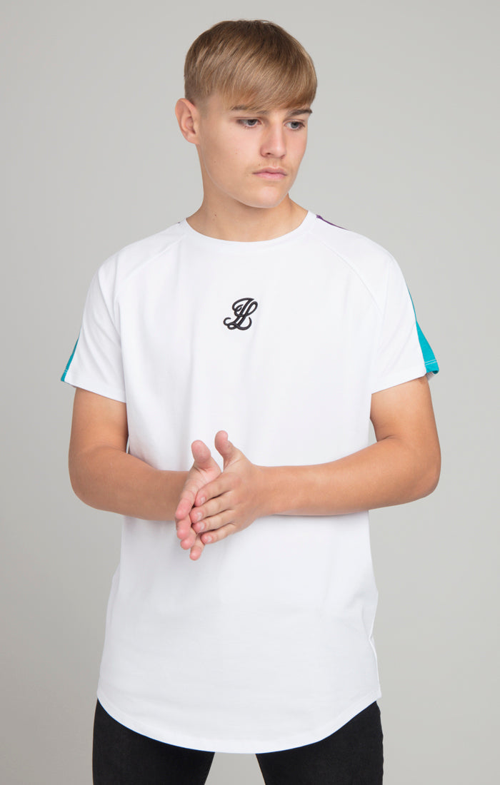 Laad de afbeelding in de Galerij viewer, Camiseta Illusive London con cinta bicolor - Blanco (1)