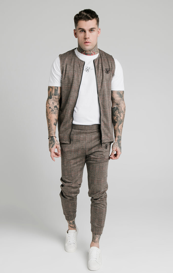 Laad de afbeelding in de Galerij viewer, SikSilk Smart Wear Vest - Brown Dogtooth (2)