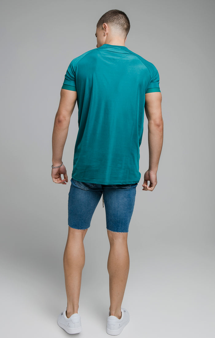 Laad de afbeelding in de Galerij viewer, Teal Stretch Sports T-Shirt (1)