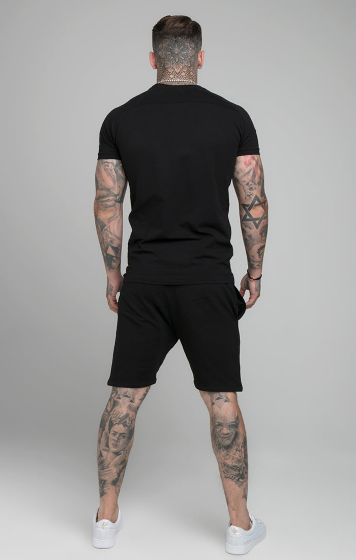 Laad de afbeelding in de Galerij viewer, Black Short And T-Shirt Twin Set (8)