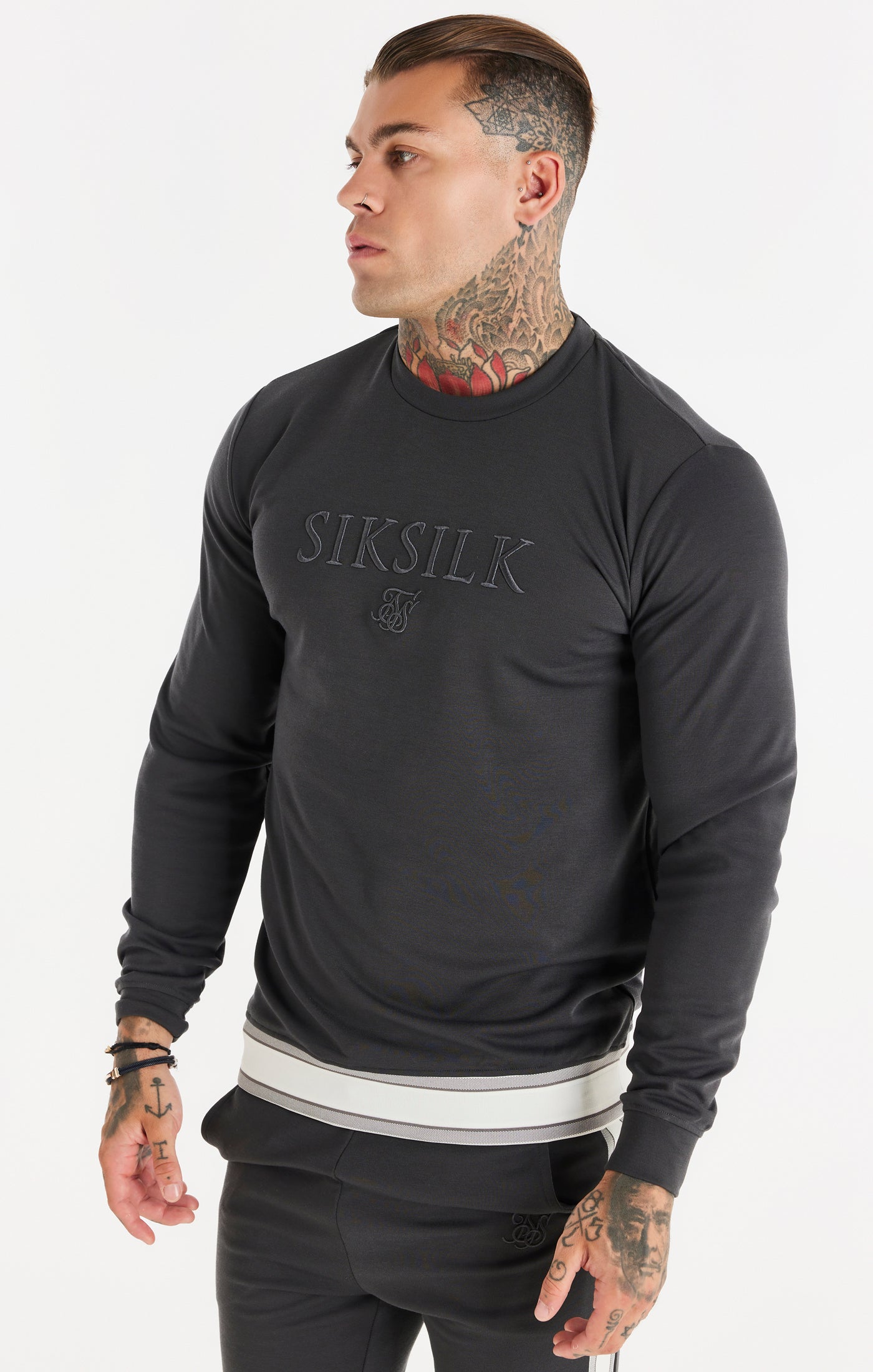 Laad de afbeelding in de Galerij viewer, SikSilk Elevate Crew Sweater - Grey
