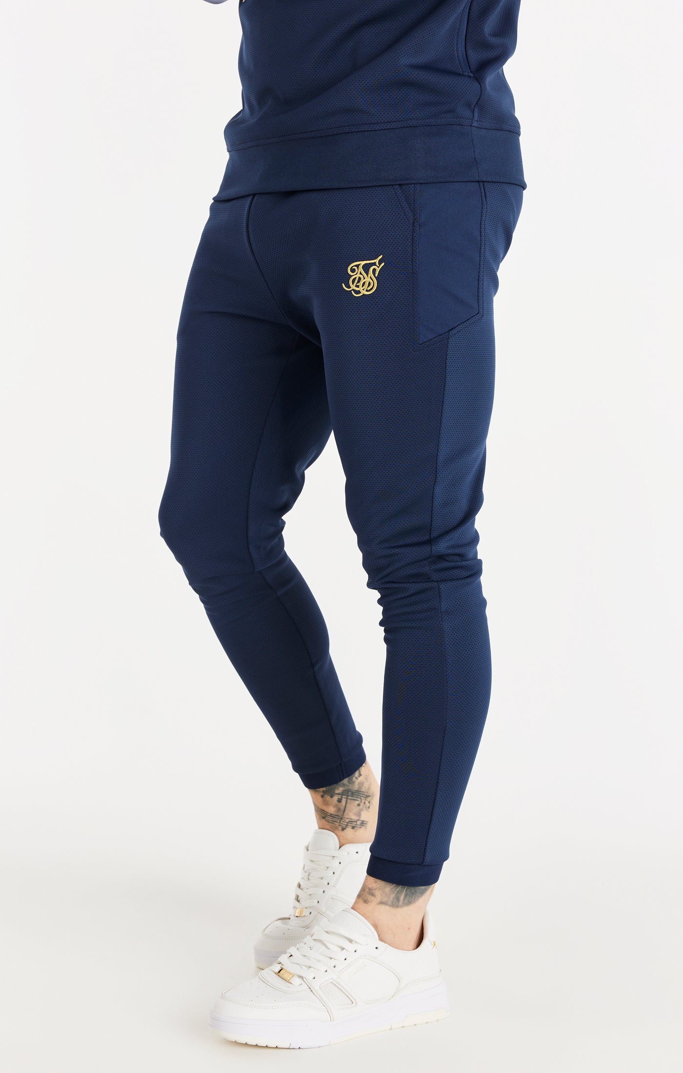 Laad de afbeelding in de Galerij viewer, Pantalón deportivo ajustado SikSilk Retro - Azul marino