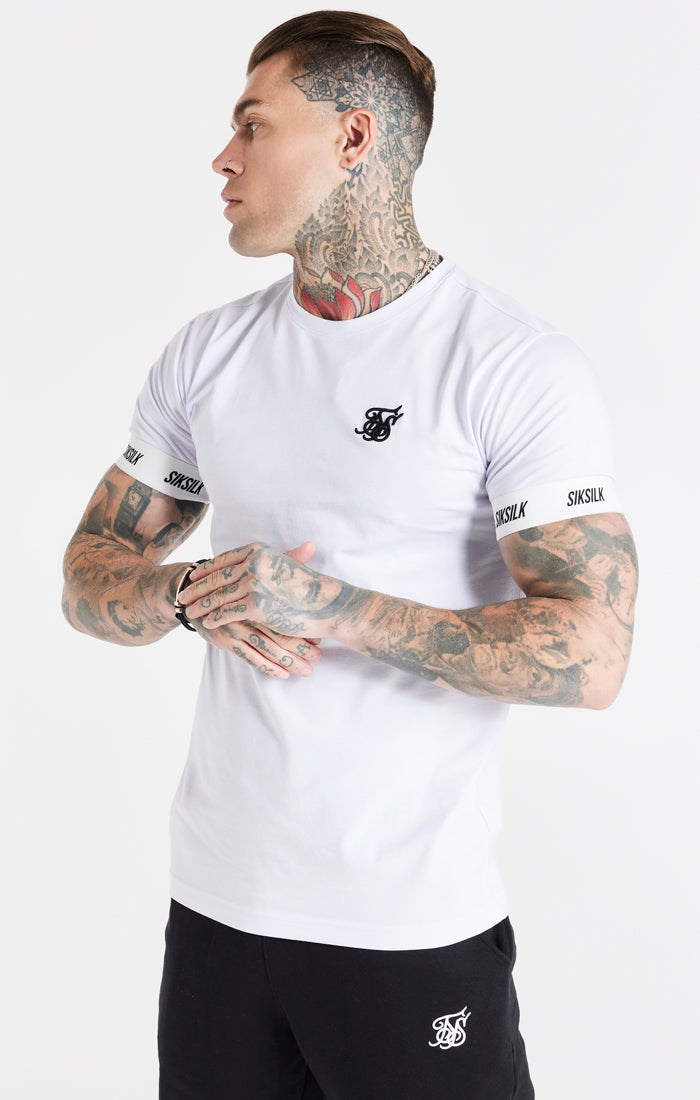 Laad de afbeelding in de Galerij viewer, Camiseta técnica SikSilk con dobladillo recto - Blanco (6)
