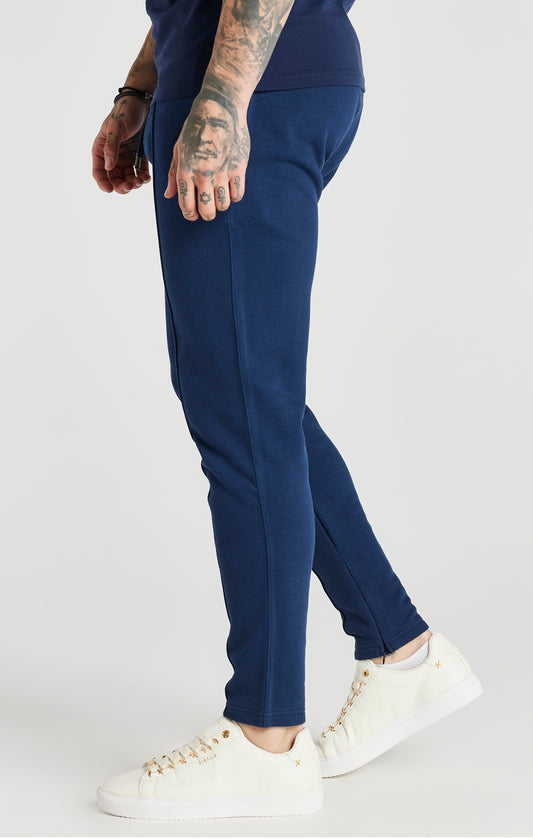 Pantalón SikSilk Smart con motivo de espiga - Azul marino