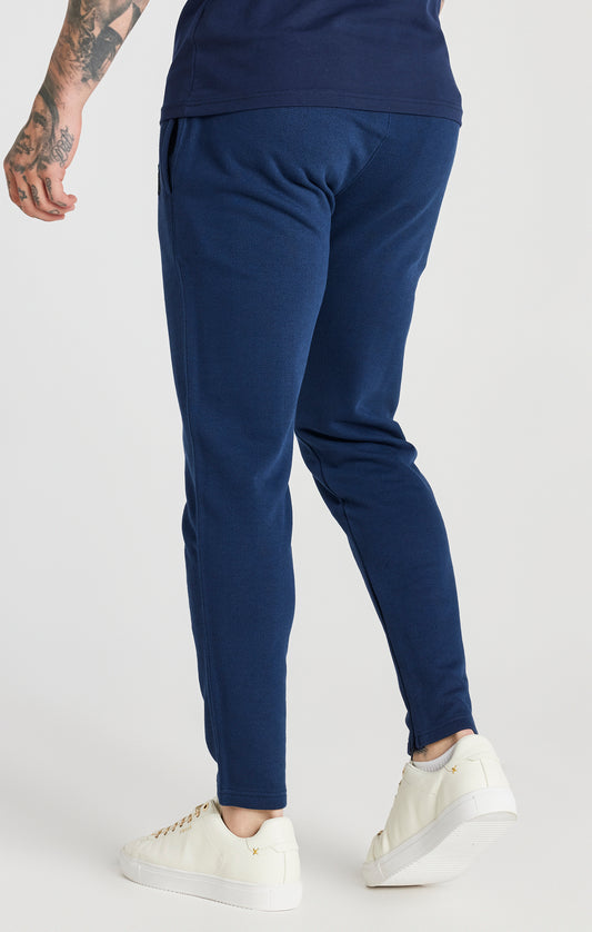 Pantalón SikSilk Smart con motivo de espiga - Azul marino