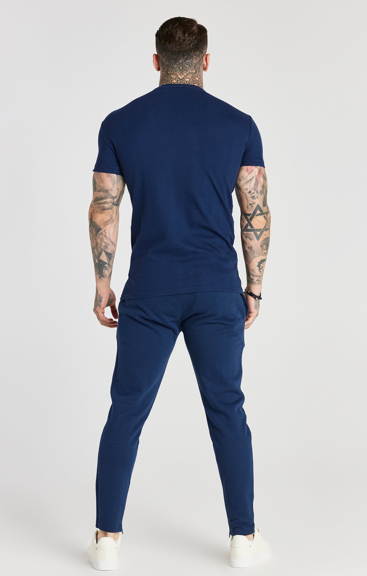Laad de afbeelding in de Galerij viewer, Camiseta SikSilk Smart con motivo de espiga - Azul marino (3)