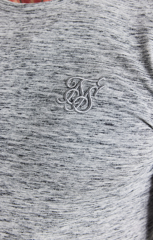 Camiseta de deporte SikSilk de manga corta - Gris jaspeado