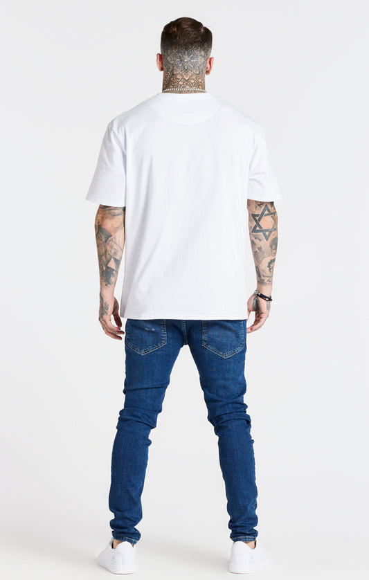 Camiseta híbrida SikSilk Essential de manga corta - Blanco