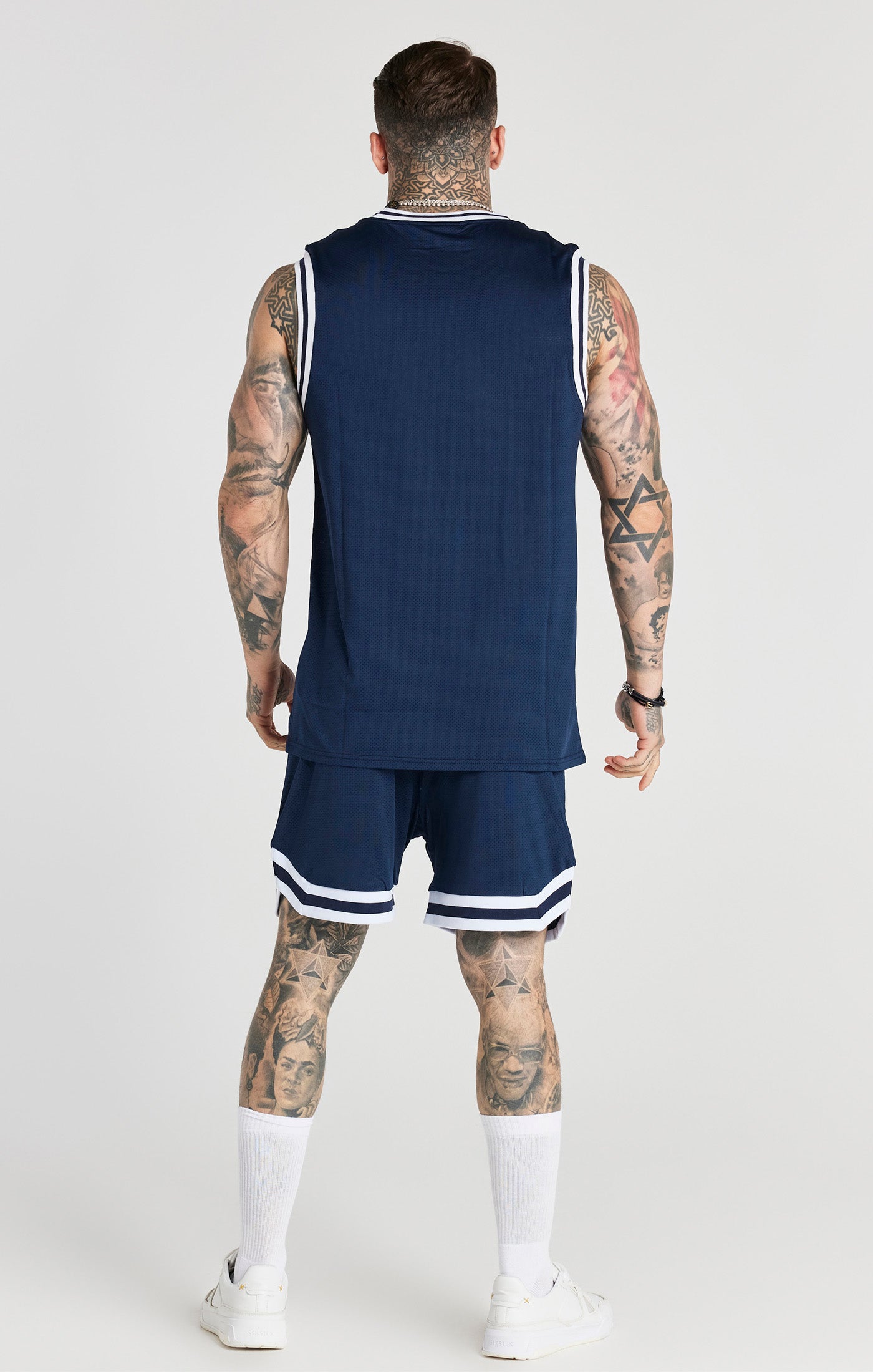 Laad de afbeelding in de Galerij viewer, Pantalón de baloncesto SikSilk Division - Azul marino (4)