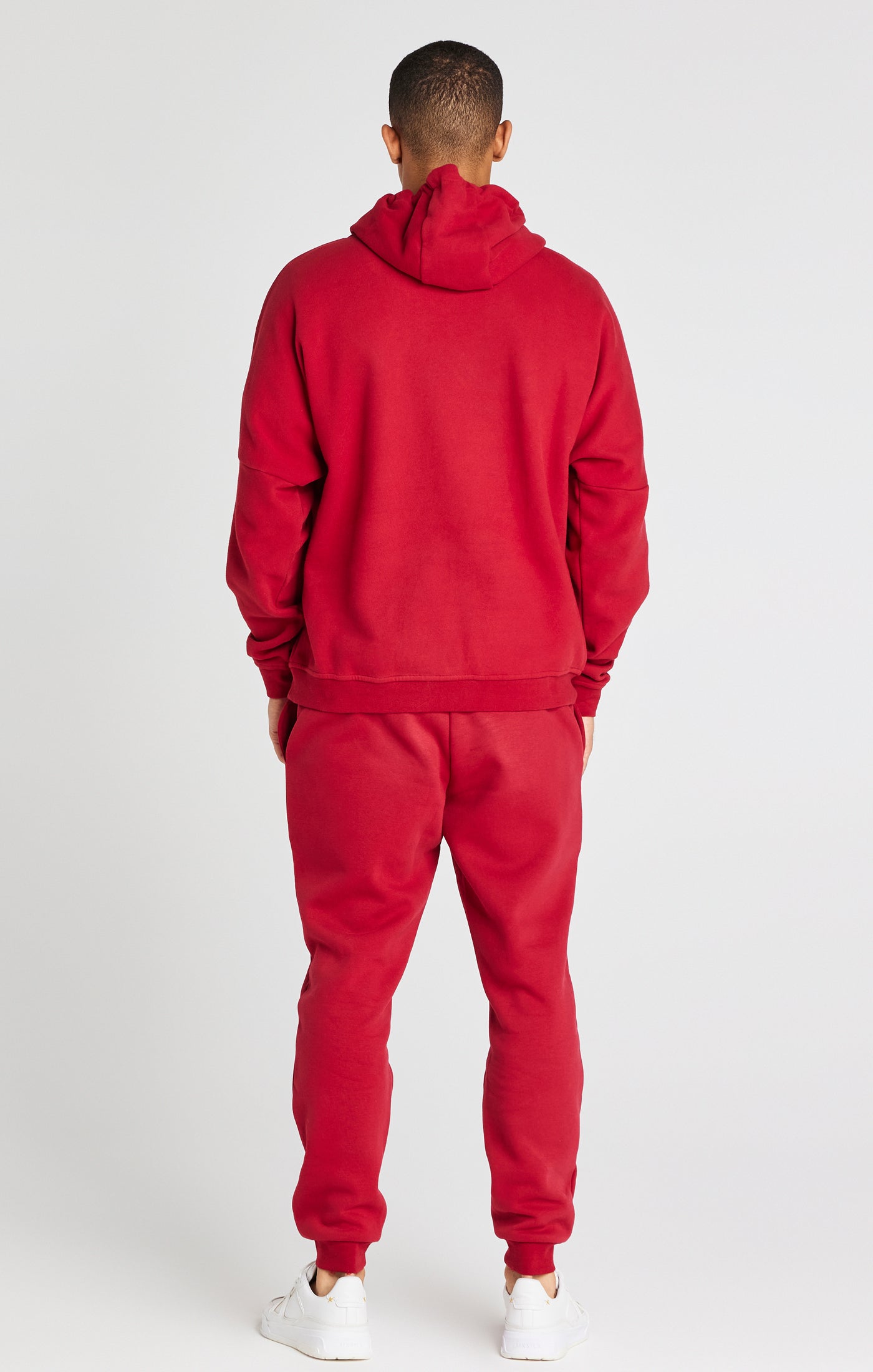 Laad de afbeelding in de Galerij viewer, Sudadera SikSilk con capucha y hombros caídos - Rojo (3)