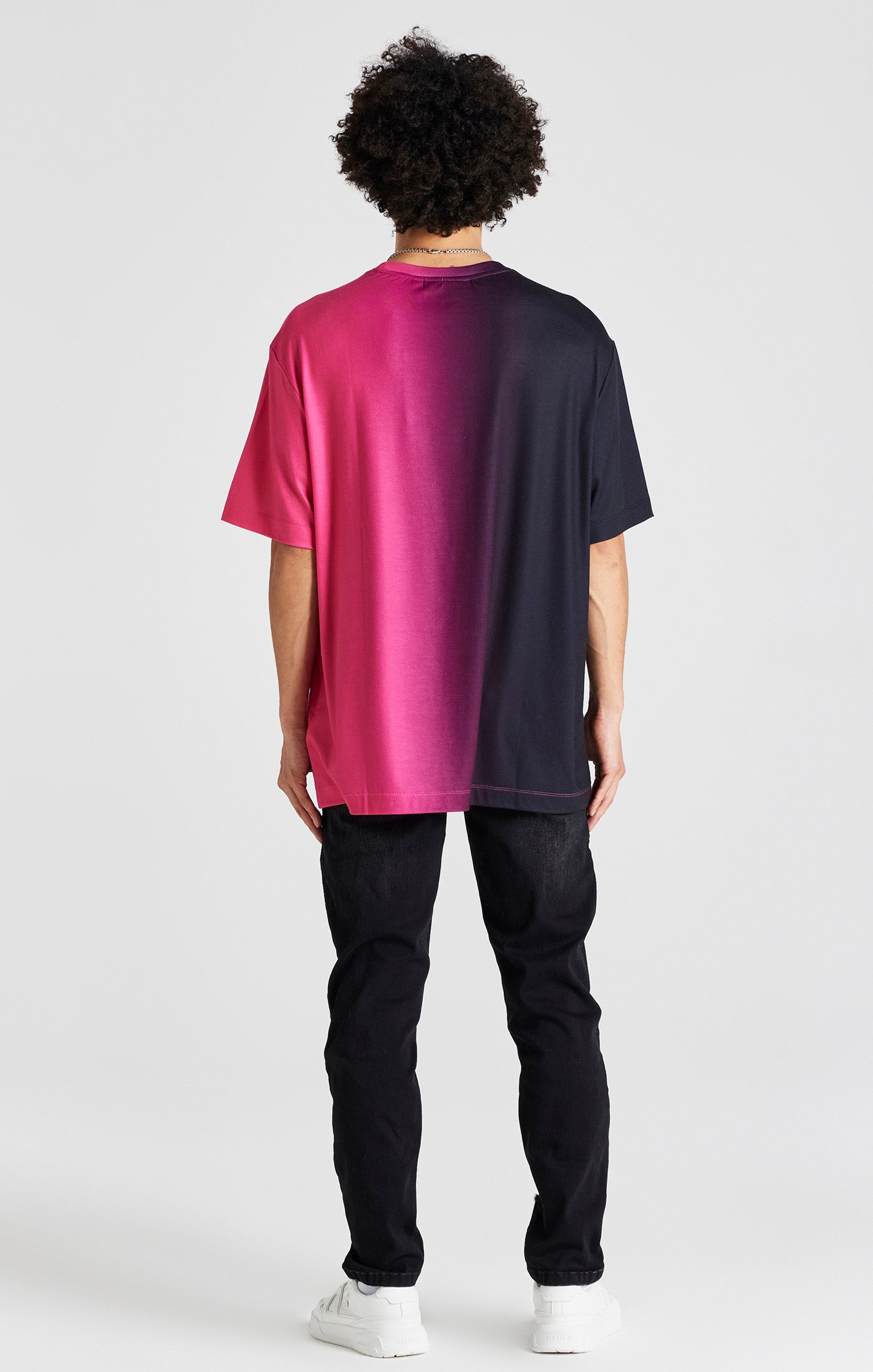 Laad de afbeelding in de Galerij viewer, Black Print Oversized Short Sleeve T-Shirt (6)