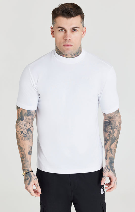 Camiseta con Cuello Alto Blanca
