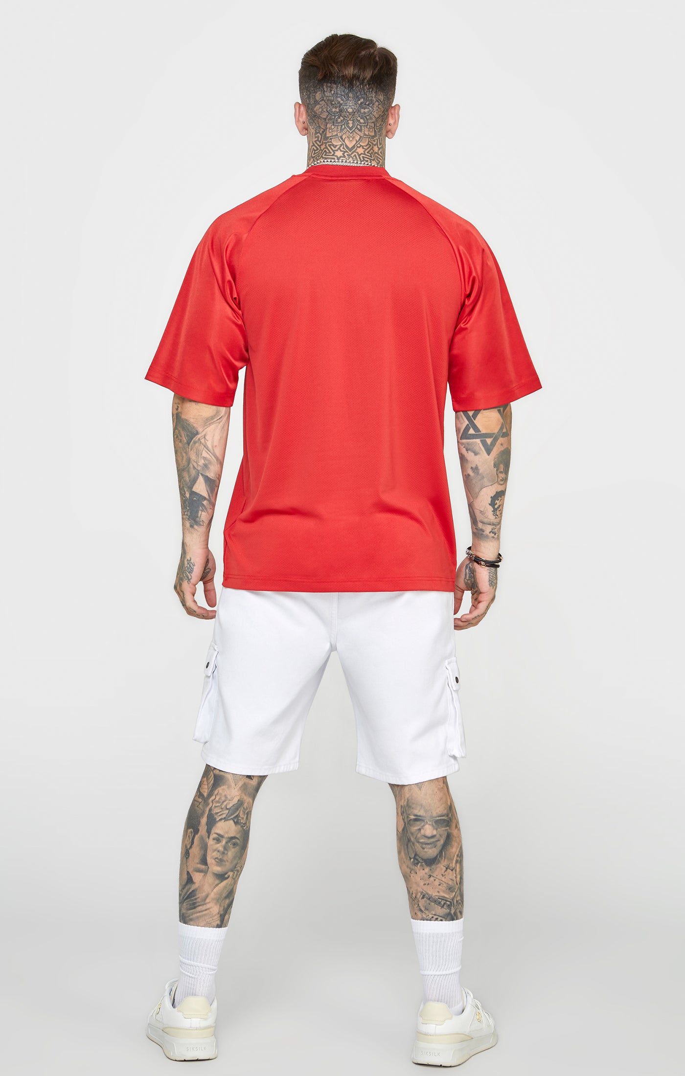 Laad de afbeelding in de Galerij viewer, Camiseta Roja Oversize De Manga Corta (4)