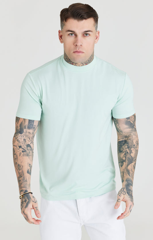 Camiseta SikSilk Foundation con cuello alto - Verde azulado