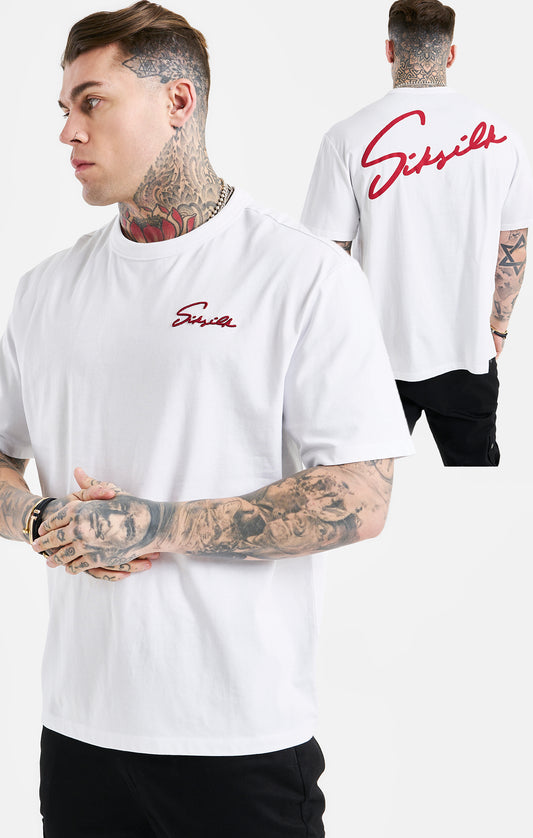 Camiseta Oversize Con Bordado De Letras Blancas
