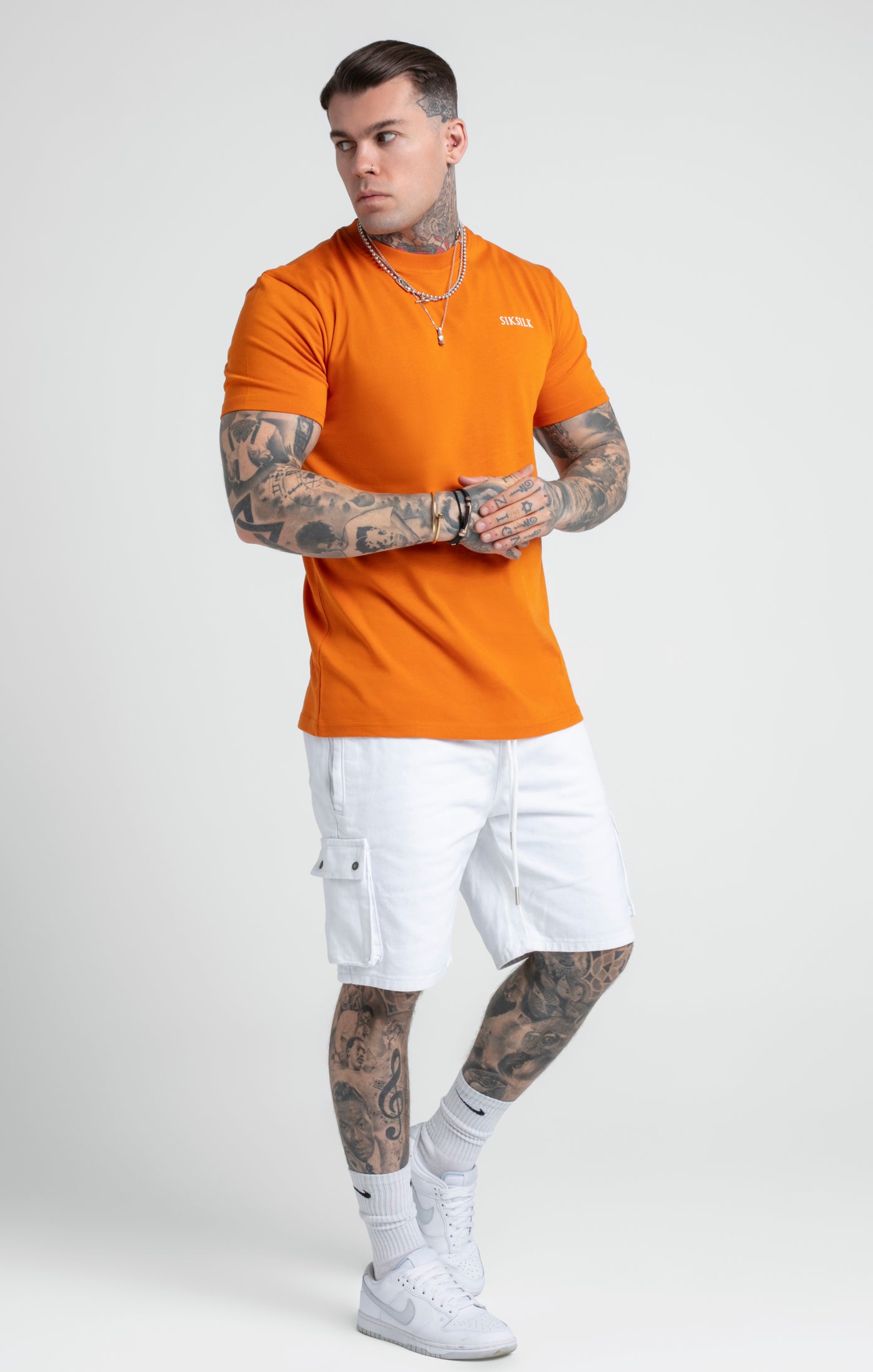 Laad de afbeelding in de Galerij viewer, Camiseta Holgada con Logotipo Estampado Naranja (1)