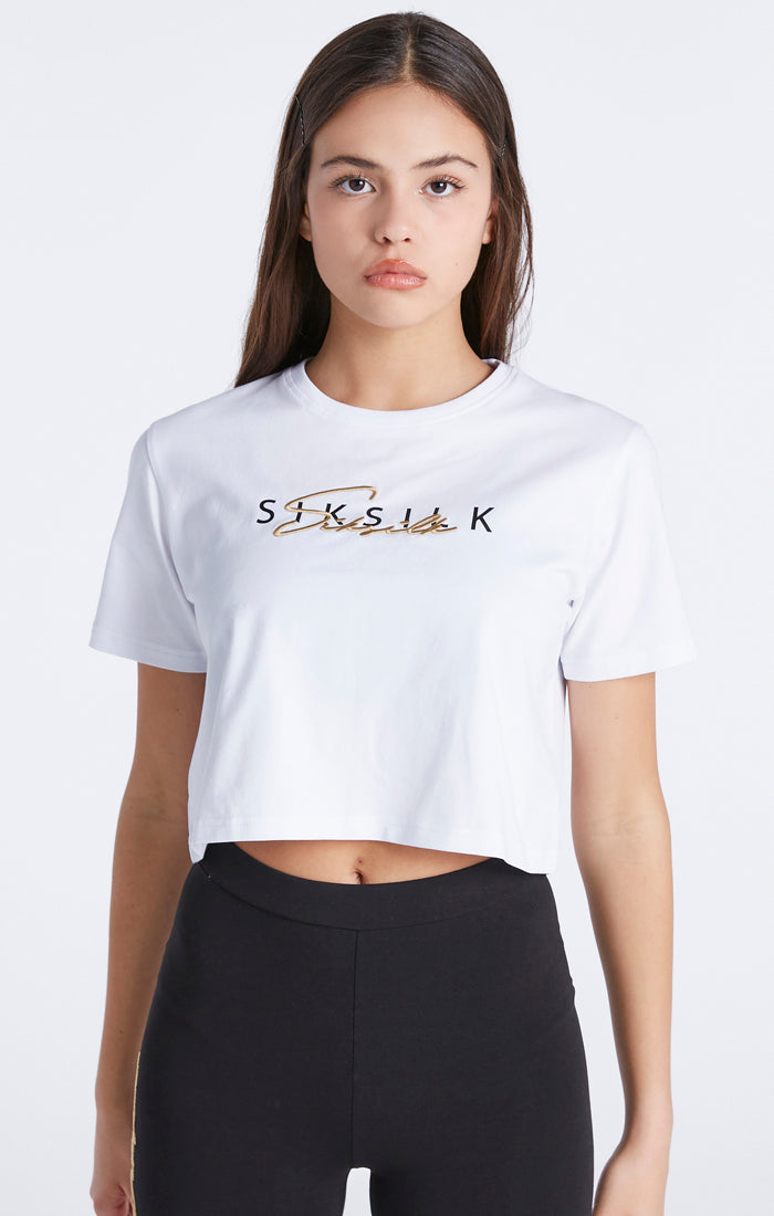 Laad de afbeelding in de Galerij viewer, Camiseta corta SikSilk Signature - Blanco (1)
