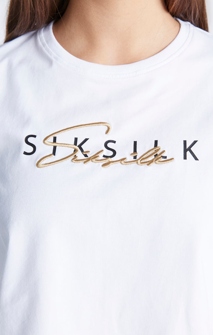 Laad de afbeelding in de Galerij viewer, Camiseta corta SikSilk Signature - Blanco (2)