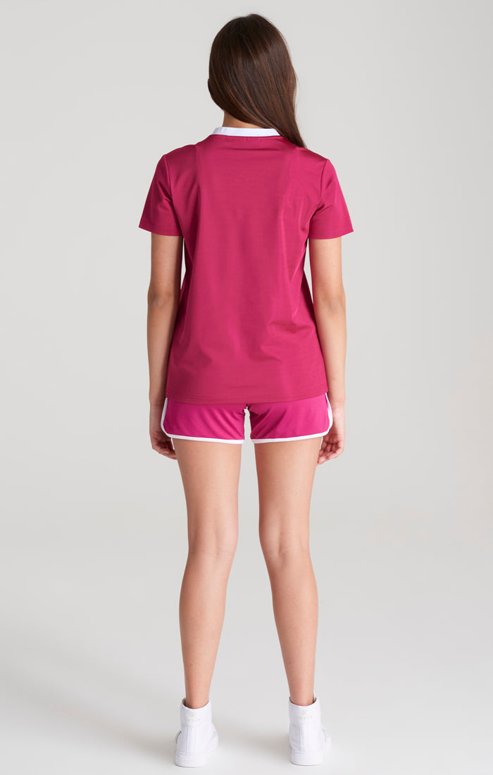 Laad de afbeelding in de Galerij viewer, Camiseta Corta de Fútbol Americano Retro Rosa para Niña (4)