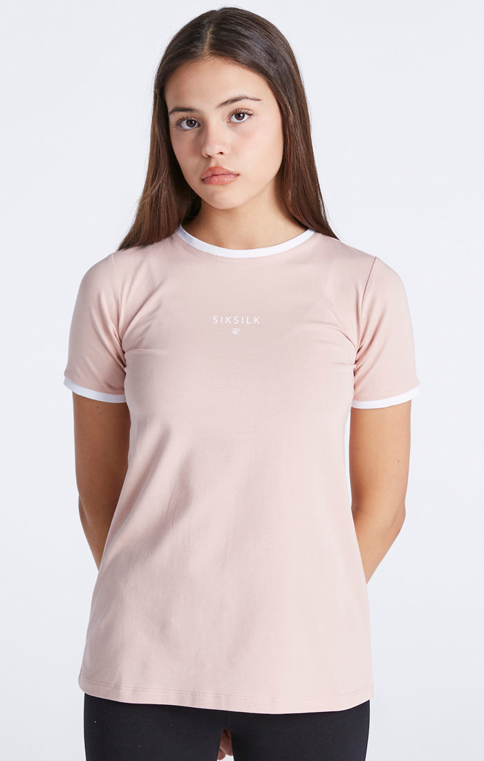 Laad de afbeelding in de Galerij viewer, Camiseta Ringer Rosa para Niña