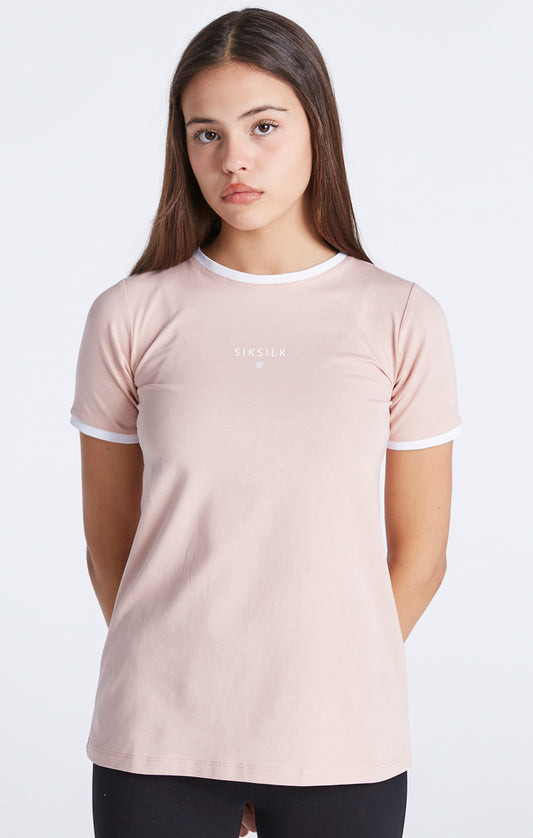 Camiseta Ringer Rosa para Niña