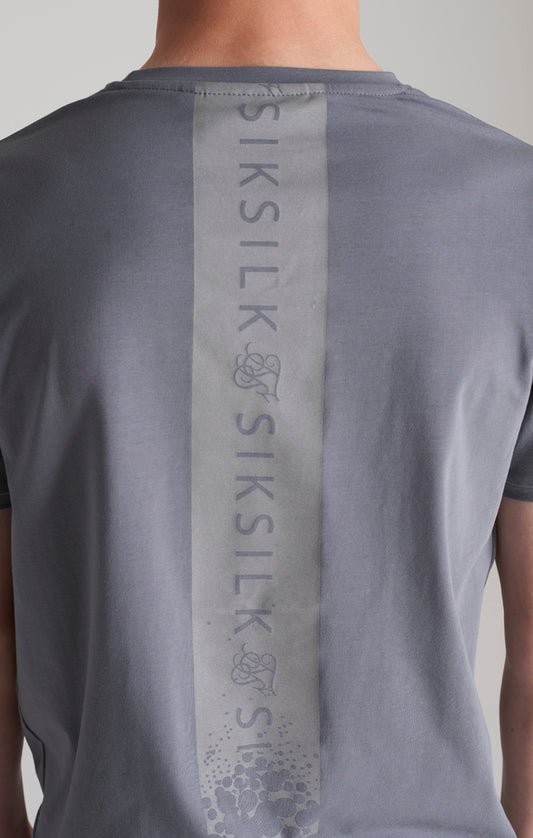 Camiseta SikSilk Alloy con estampado plateado - Gris y plateado