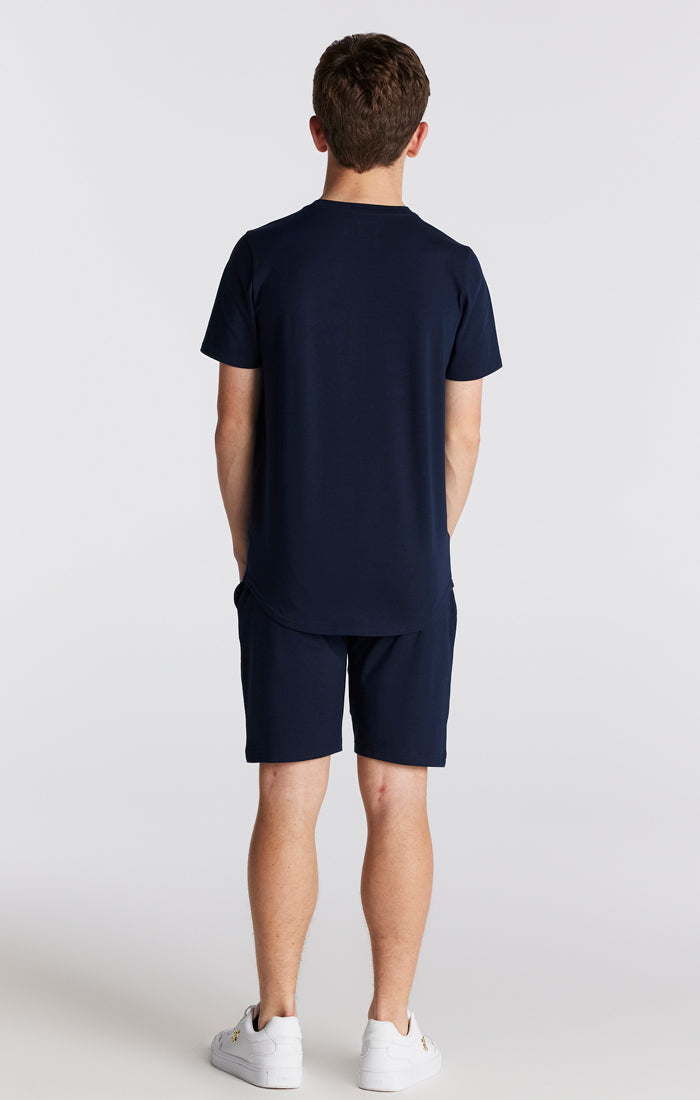 Laad de afbeelding in de Galerij viewer, Conjunto SikSilk camiseta y pantalón corto - Azul marino (2)