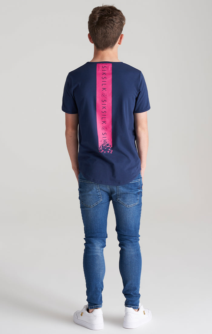 Laad de afbeelding in de Galerij viewer, Camiseta SikSilk Covert - Azul marino y rosa (5)