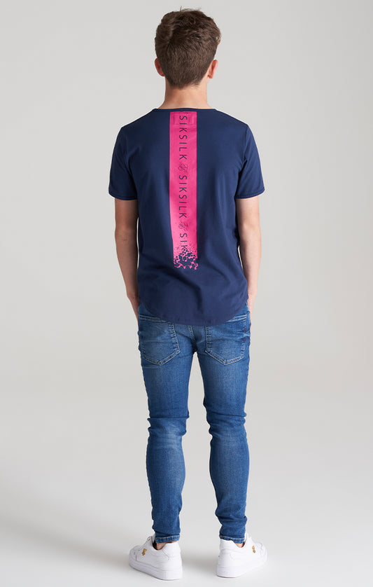 Camiseta SikSilk Covert - Azul marino y rosa