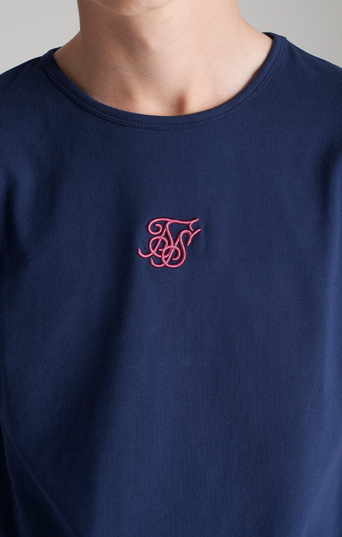 Laad de afbeelding in de Galerij viewer, Camiseta SikSilk Covert - Azul marino y rosa (2)