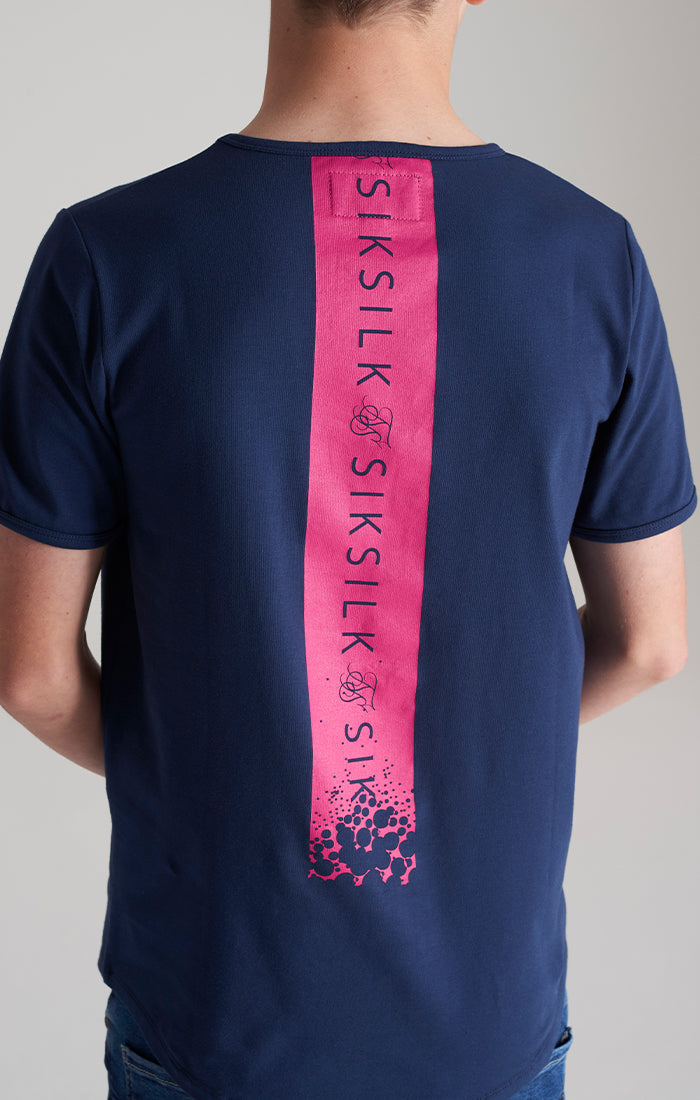 Laad de afbeelding in de Galerij viewer, Camiseta SikSilk Covert - Azul marino y rosa