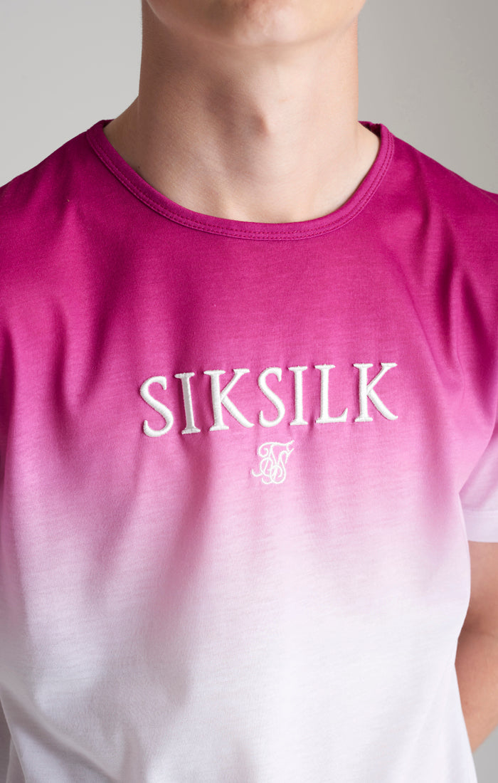 Laad de afbeelding in de Galerij viewer, Camiseta SikSilk con degradado en los hombros - Rosa y blanco (1)