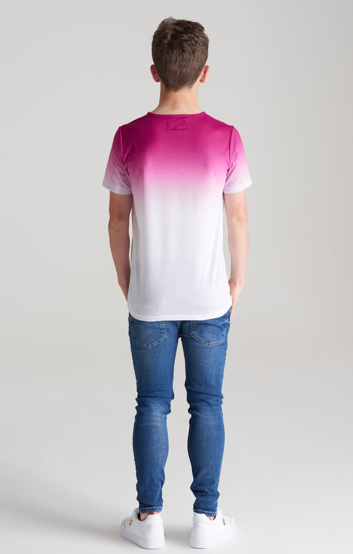 Laad de afbeelding in de Galerij viewer, Camiseta SikSilk con degradado en los hombros - Rosa y blanco (4)