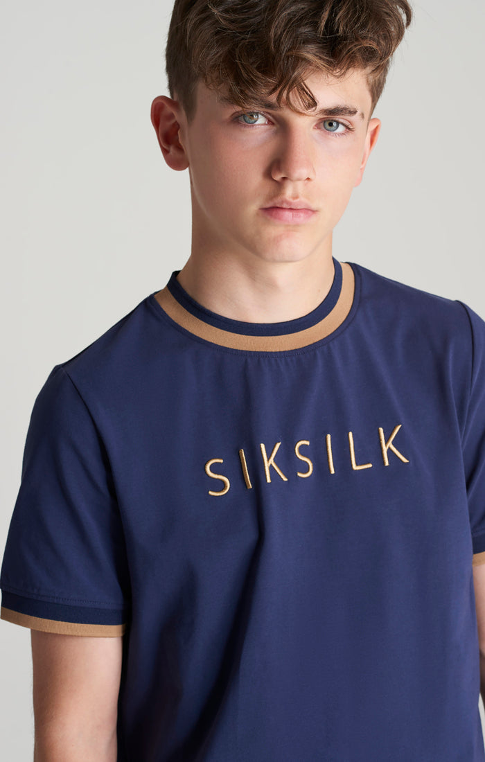 Laad de afbeelding in de Galerij viewer, Camiseta SikSilk Platinum - Azul marino (1)