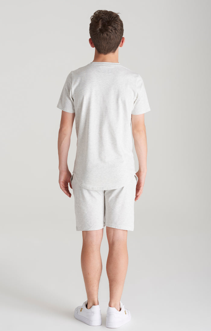 Laad de afbeelding in de Galerij viewer, Conjunto SikSilk camiseta y pantalón corto - Blanco jaspeado (6)