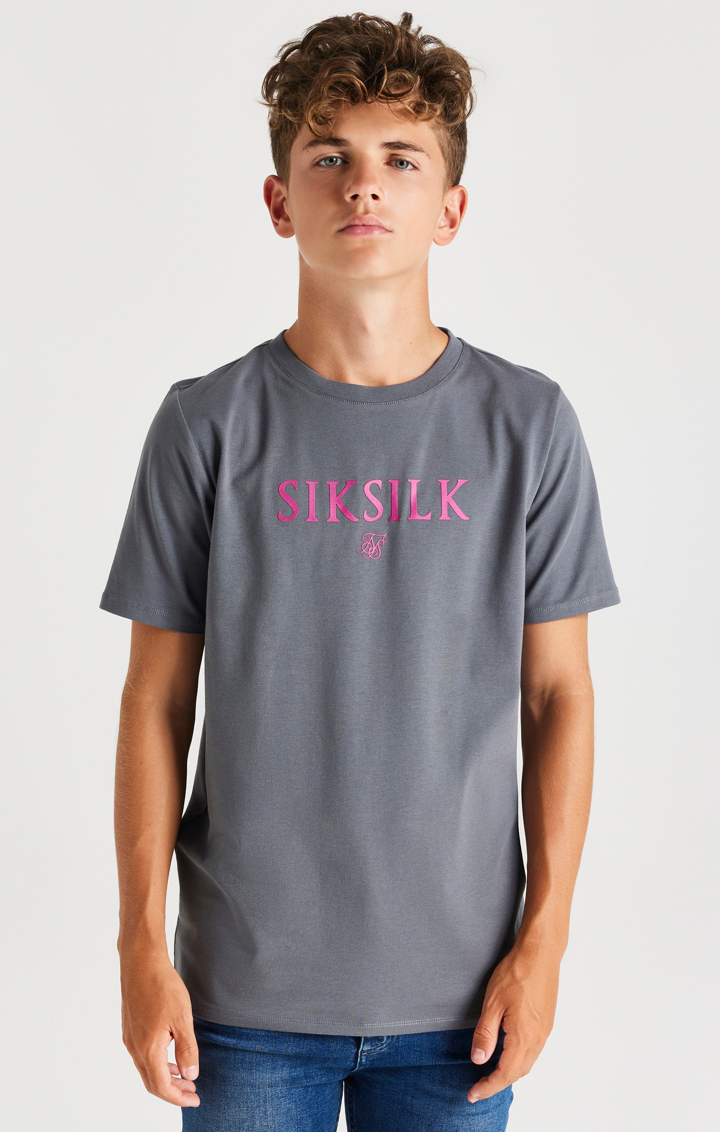 Laad de afbeelding in de Galerij viewer, Camiseta SikSilk con la marca - Gris