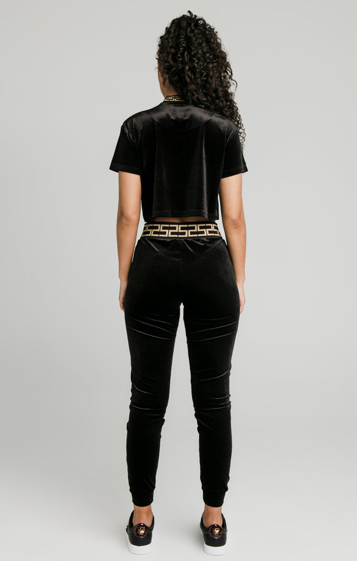 Laad de afbeelding in de Galerij viewer, Camiseta Corta de Terciopelo Negra (4)