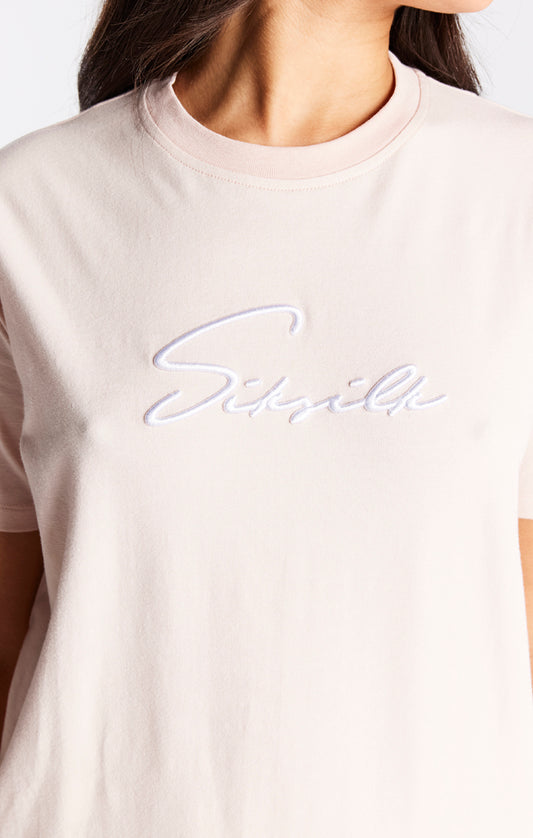 Camiseta SikSilk Essential estilo boyfriend - Rosa